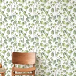 Modern botanical peel and stick wallpaper for bedroom decor inspired by New York City urban loft homes, ideal for nature and art lovers across the USA.