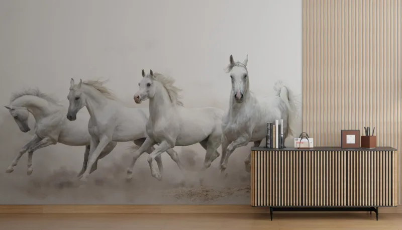 Dreamy Galloping Horse Vinyl Wall Mural for Nursery and Bedroom – Elegant Removable Art Loved in Sydney Australia
