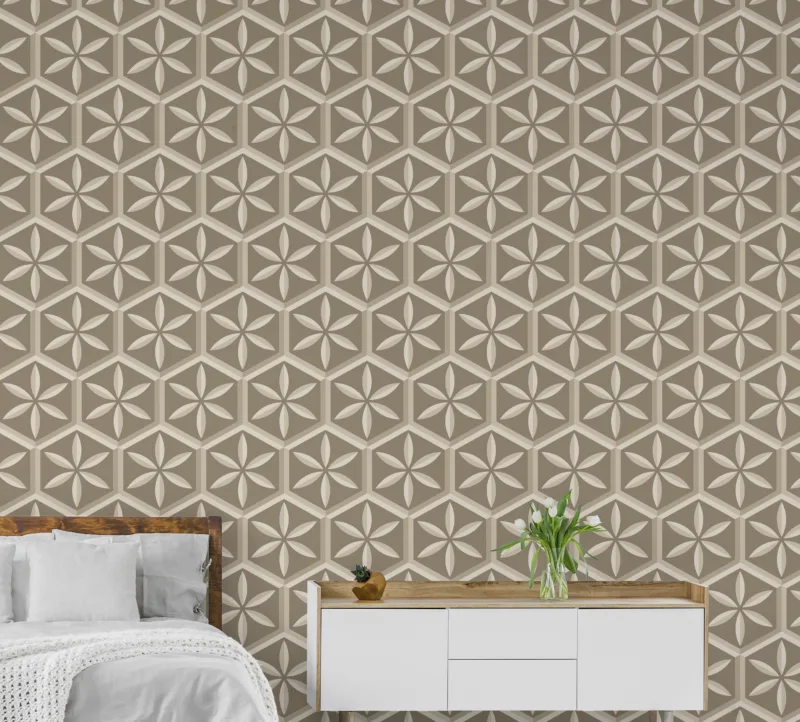 Premium geometric wall wallpaper perfect for London interiors, blending elegant shapes with a minimalistic European-style home decor look.