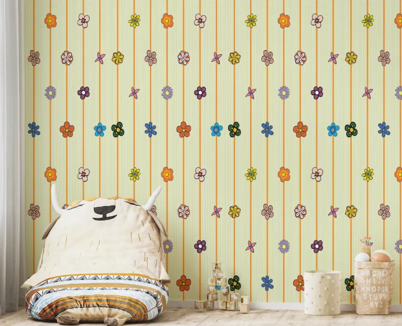 Ideal for creative homeowners in Phoenix, Arizona, and Melbourne, Australia, this wallpaper suits vintage-modern interiors, transforming plain walls into artistic floral statements without damaging paint or surface