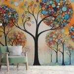 Vibrant boho-style tree canvas painting ideal for homes, adding natural charm and gallery-inspired elegance.