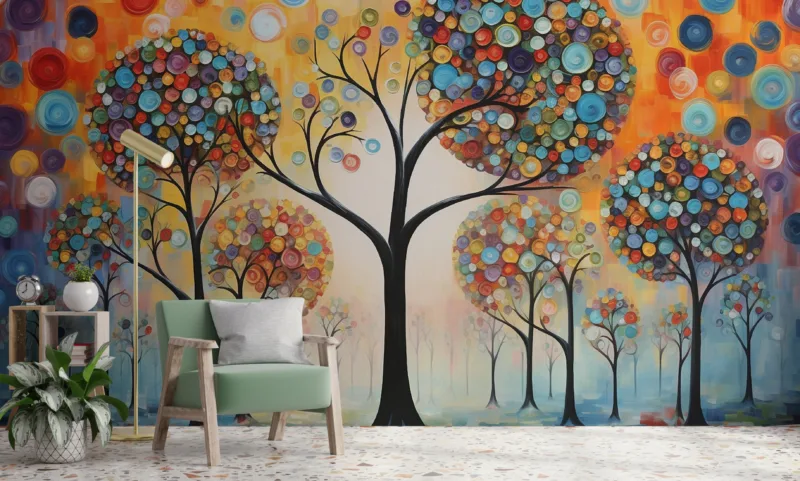 Vibrant boho-style tree canvas painting ideal for homes, adding natural charm and gallery-inspired elegance.