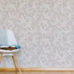 Classic damask peel and stick wallpaper with soft scroll pattern ideal for Austin apartments looking for a quick removable wall décor refresh.