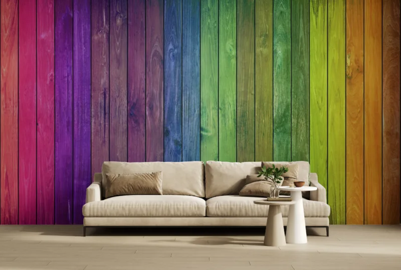 Vibrant color block wood wall art ideal for handcrafted decor accent adding warmth and personality to modern living spaces.