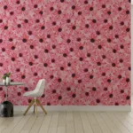 Charming blush daisy wallpaper with a soft cottagecore feel, perfect for Boston or UK-inspired floral interiors.