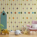 Transform your nursery or bedroom with this vintage-style flower pattern wallpaper, perfect for DIY wall design lovers.