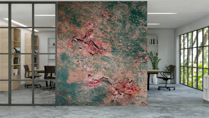 Green Red Metal Wall Art Industrial Patina Texture Brooklyn Loft Collection Forever Industrial green and red patina metal wall art inspired by Brooklyn loft designs, ideal for urban Decor lovers.