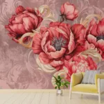 Oversized peel and stick flower wall decal with romantic botanical details, perfect for statement walls and trending in Austin home decoration searches.