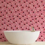 Modern repeat daisy floral wallpaper for DIY décor and home renovation, loved across Philadelphia and Kuwait homes.
