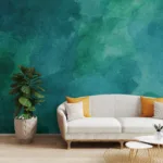 Modern watercolor accent vinyl mural for Seattle homes, easy stick-on wall design bringing fresh tone updates to cozy living and creative spaces.