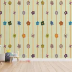 Add natural charm to your nursery or kids’ room with this yellow botanical wallpaper featuring floral accents that inspire creativity and calm. This Wallpaper Best for the Kuwait Kids Room Wall.